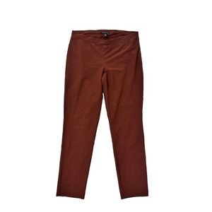 Eileen Fisher Women S Pull On Knit Pants Brown Stretch Career Travel Ankle 0722